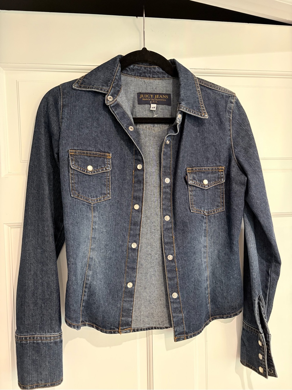 Rare Vintage Juicy Jeans Made in USA Fitted Denim Shirt Jacket XS